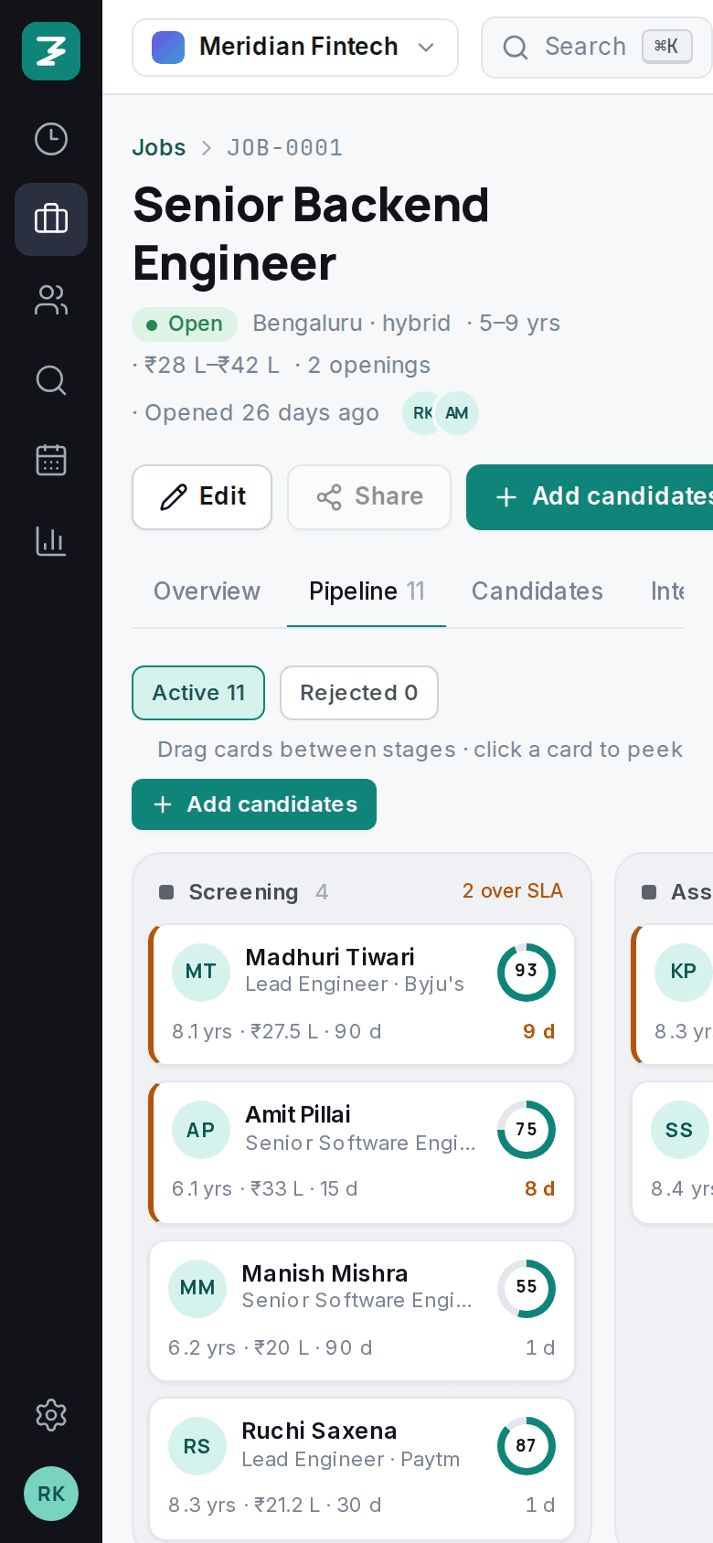 Pipeline board on a phone